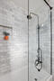 Marble subway tile. Clean and bright.