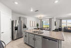Spacious kitchen with island