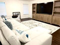 Media room with 100" TV