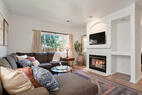 Living room with large couch for getting cozy