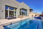 Large pool, waterfall, spa, Views