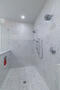 Spacious walk-in glass shower
