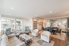 Light filled living and dining rooms