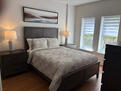 Queen bed, 43 inch flat screen TV