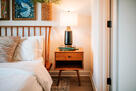Set the mood with soft, cozy lighting.