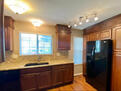 Kitchen sink + fridge view
