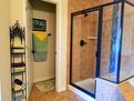 Elegant shower with tiled bench
