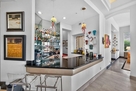 Fully stocked wet bar worthy of a resort lobb