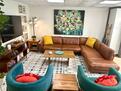 Large Italian comfy & soft leather sectional