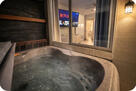hot tub with movie night