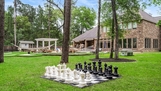 Outdoor life-size chess and seating