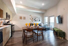Open dining and living space