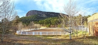 Early Springtime arena view of Lone Rock