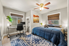 Upstairs large bedroom king bed + workspace