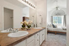 Master bathroom with dual sinks