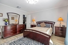 Queen bed & Sliding mirror doors for closet. 