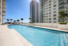 Two pools and hot tub on amenities floor