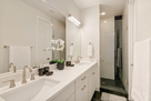 Double vanities and walk-in shower