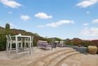 Elevated view terrace w/ firepit seating
