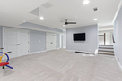 sitting area in the basement