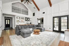 Living room with vaulted ceilings