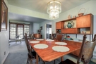Dining room- French doors to sun room.