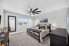 King bed, dresser,furnishings & ceiling fan i