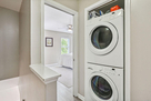 stacked washer and dryer on second floor