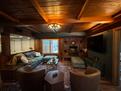 Warm living space with large TV
