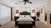 King bed in the master bedroom.