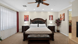 King bed in the master bedroom.