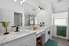 Primary Bathroom: Double Sink, Lots of Cabine