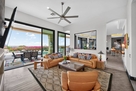 Sliding walls of glass to the resort style ba