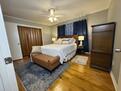 Prim bedroom queen-size bed blackout curtains