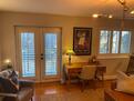 Balcony access, plantation shutters
