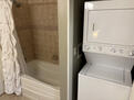 oversized tub/shower and stackable washer dry