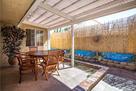 Side porch, teak table seats 6, with outdoor