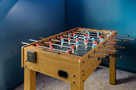 Foosball table in family room