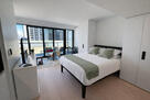 bed with spacious closets