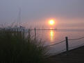 hazy sunrise on North East river