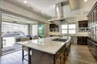Huge island seats 6, Also 
Gourmet stovetop,