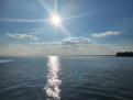 beautiful sunshine reflecting off river