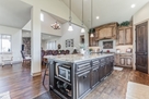 Island with microwave and cabinets for storag
