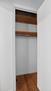 Walk-in closet with shelving and hanging spac