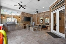 Covered patio with outdoor kitchen
