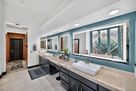 14 ft dual sinks and seated vanity with 3 lig