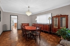 The dining room is off the kitchen for easy a
