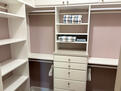 drawers, cabinets and shelves in closet