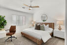Primary bedroom with king-size bed