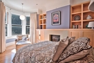 Reading nook with city and bridge views